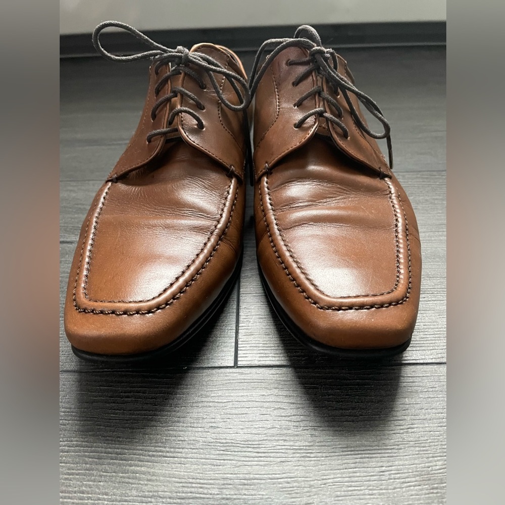 Giorgio Brutini Men's Brown Leather Lace Up Square Toe Dress Shoes Size 8.5M